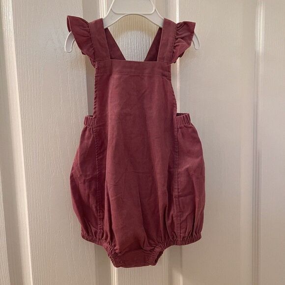 Angel Dear Dusty Orchid Corduroy Ruffle Romper Girls Size 18-24 Months NWT - Picture 5 of 12